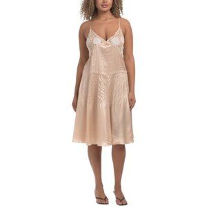 MIU MIU Made In Italy Silk Blend Satin Crochet Dress